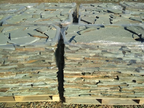 Плитняк златолит зелёный для цоколя, отмостки купить в Старой Купавне