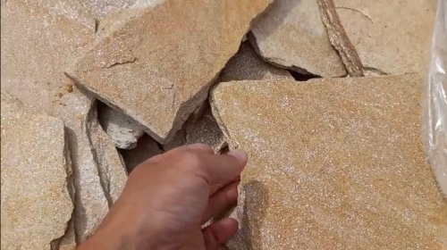 Плитняк златолит жёлтый золотистый для фасада 1,5-3см купить в Старой Купавне