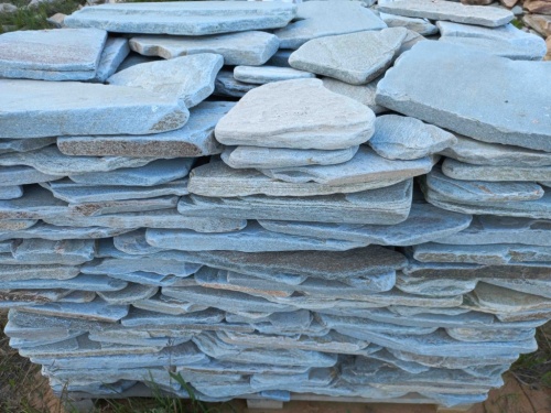 Плитняк златолит зелёный галтованный для цоколя купить в Старой Купавне